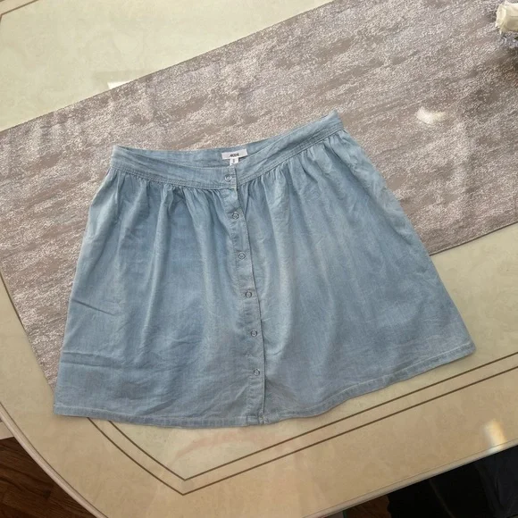 Ardene Light Blue Button-Front Skater Skirt - Picture 8 of 16